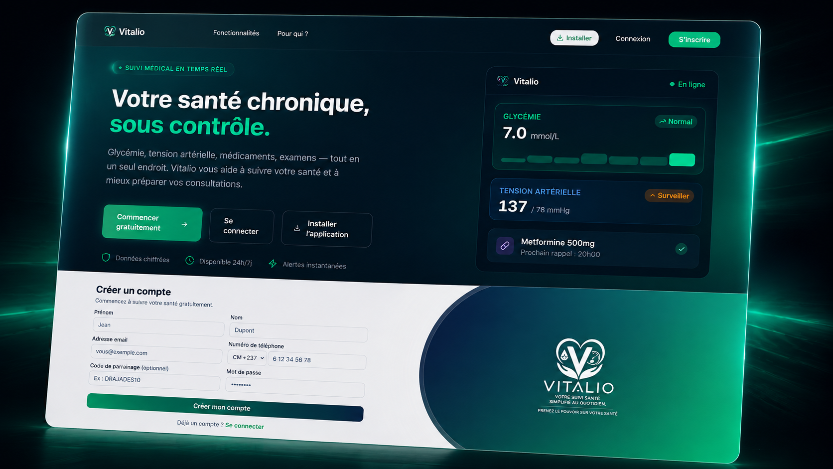 Vitalio - App de Suivi Santé Chronique